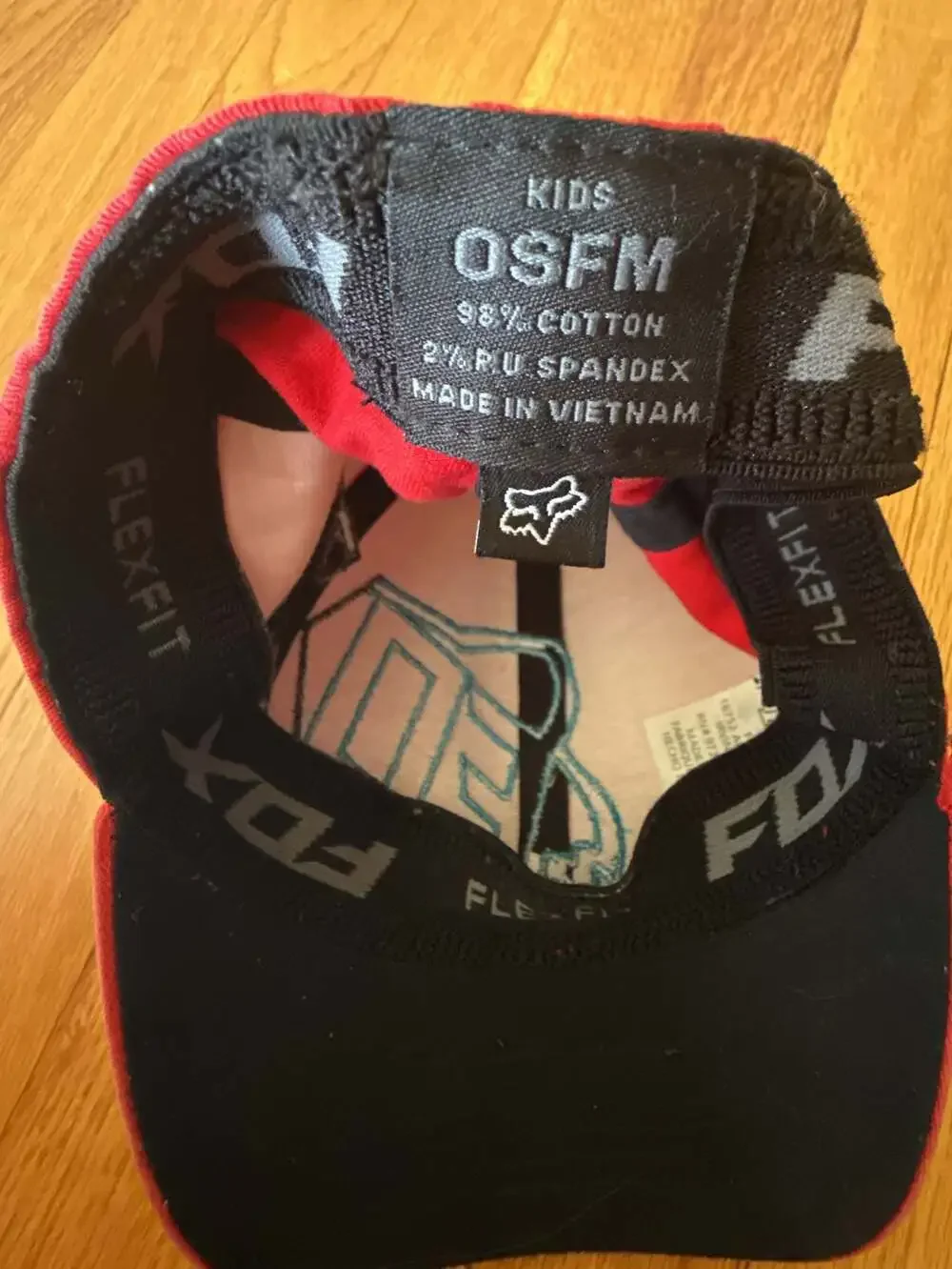 Fox Racing Youth Flexfit Hat Red Embroidered Logo Motocross Baseball Cap OSFM